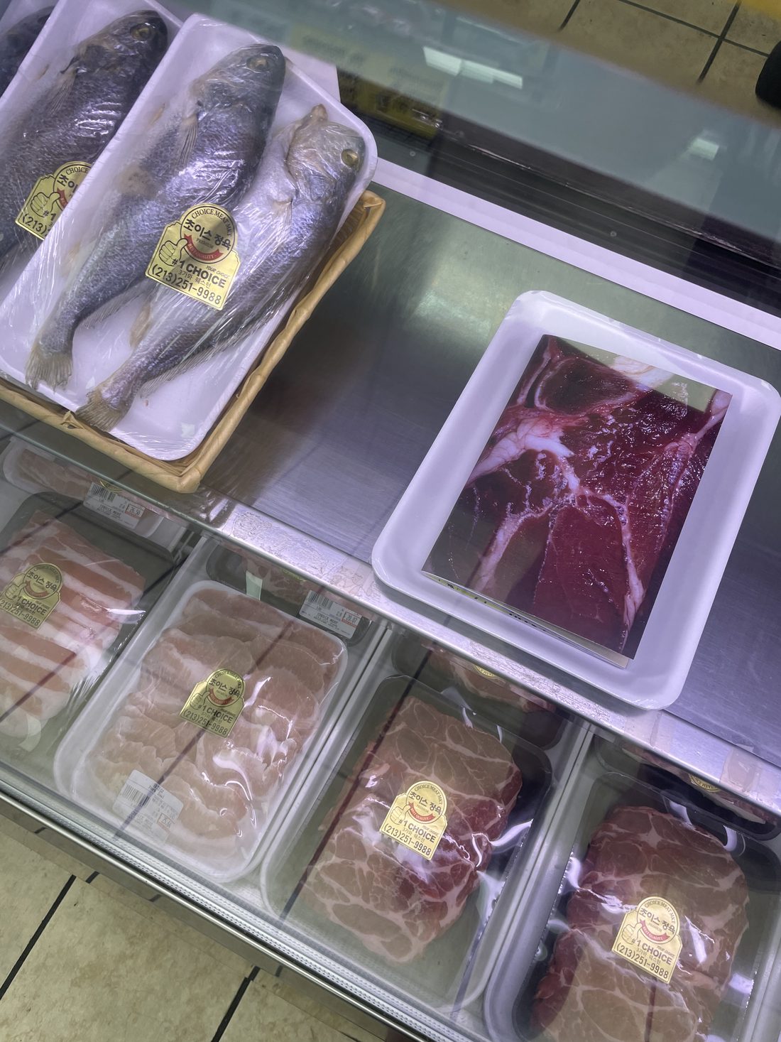 Matt Adam Rotten series, photographed meat staged in a Los Angeles butcher case